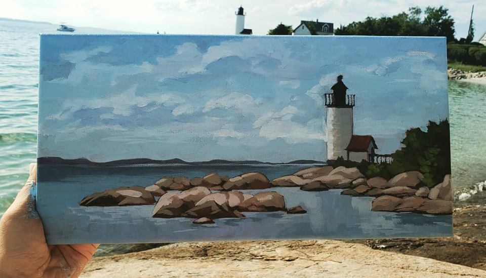 Treasure Island. Painted at Big Bald Lake, Ontario, in August 2017. SOLD. 24x18 inches.