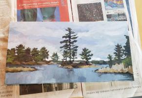 Windy. Painted at Big Bald Lake, Ontario, in March 2019. SOLD. 11x16 inches.