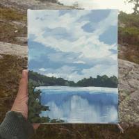Stoplog Lake, Kawartha Highlands Provincial Park; September 2016. SOLD. 14x11 inches.